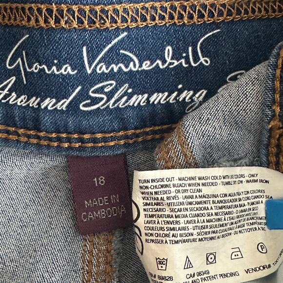 Gloria Vanderbilt Slimming Jeggings Size 18 Jeans Pull On Waist Crop Stretch EUC - Picture 8 of 9